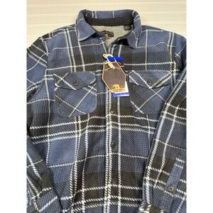 Freedom Foundry Sherpa‎ Lined Fleece Jacket Men's Large Blue Plaid NWT